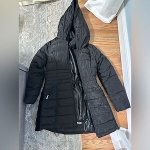 Laundry By Shelli Segal Black Hooded Puffer Coat